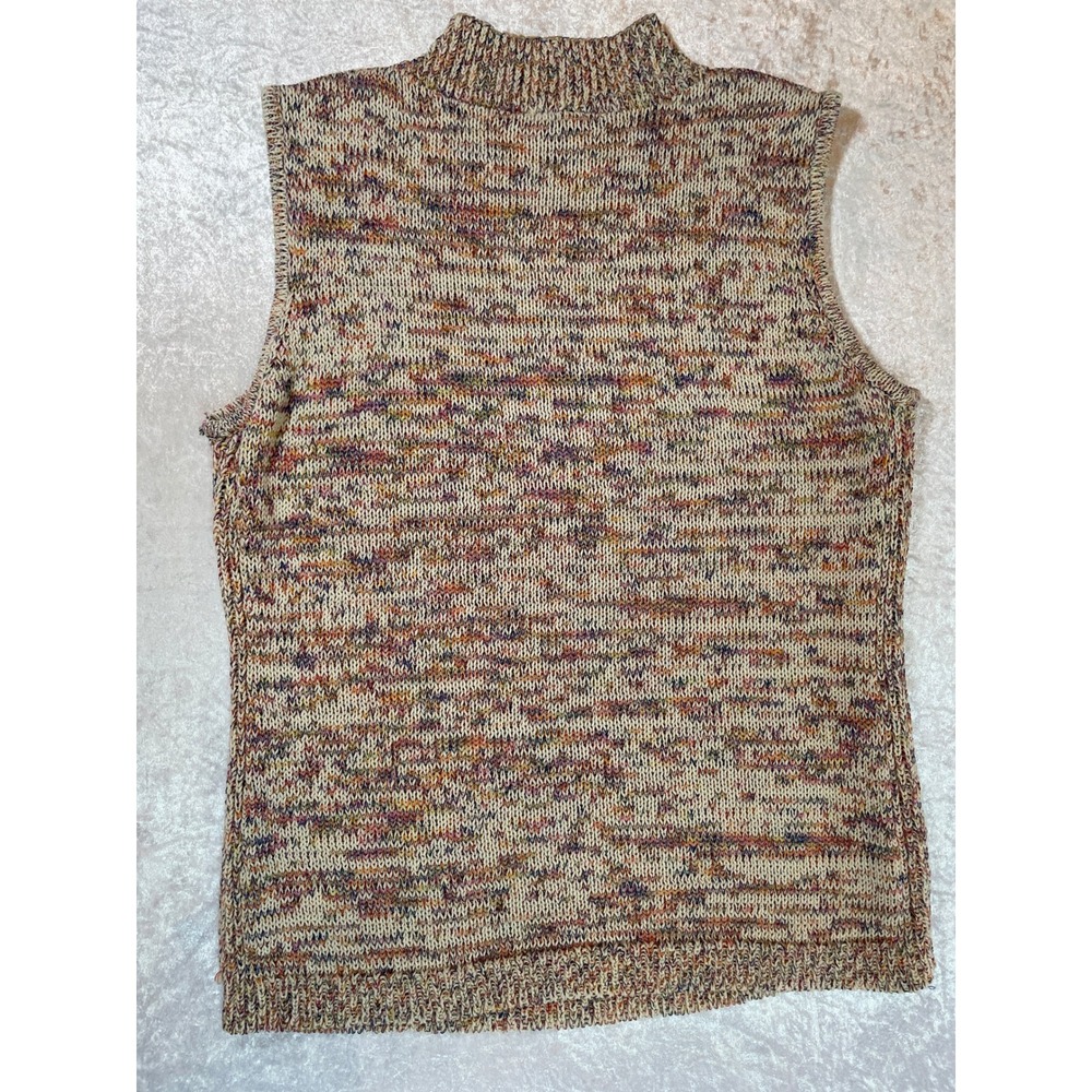 Talots Sweater Vest Women Large Multicolor EUC Mock Neck Space Dye Knit Layering - Picture 2 of 4